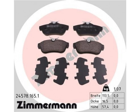 Brake Pad Set, disc brake 24578.165.1 Zimmermann, Image 2