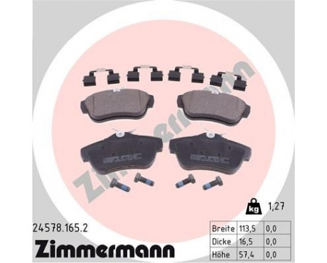 Brake Pad Set, disc brake 24578.165.2 Zimmermann, Image 2