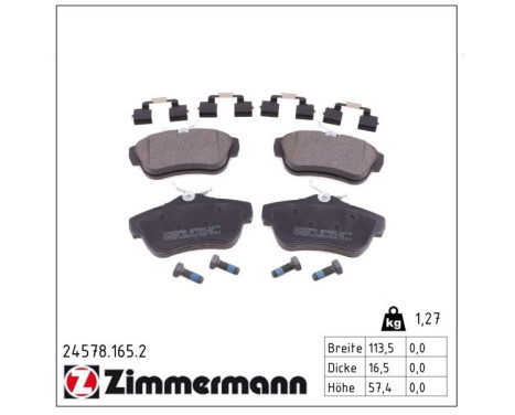 Brake Pad Set, disc brake 24578.165.2 Zimmermann, Image 2