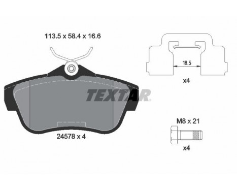 Brake Pad Set, disc brake 2457801 Textar, Image 2