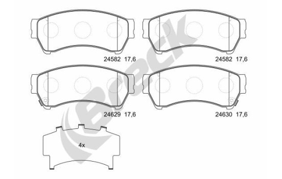 Brake pad set, disc brake 24582 00 701 10 Breck