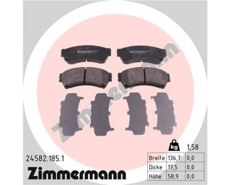 Brake Pad Set, disc brake 24582.185.1 Zimmermann, Image 4