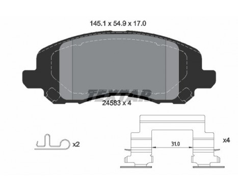 Brake Pad Set, disc brake 2458301 Textar