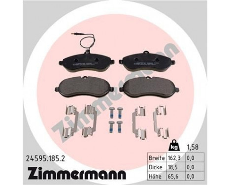 Brake Pad Set, disc brake 24595.185.2 Zimmermann, Image 2