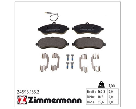 Brake Pad Set, disc brake 24595.185.2 Zimmermann, Image 2