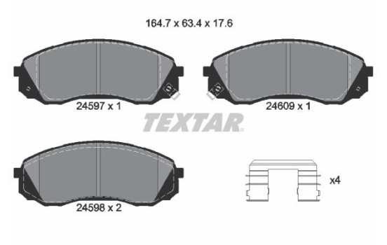 Brake Pad Set, disc brake 2459701 Textar