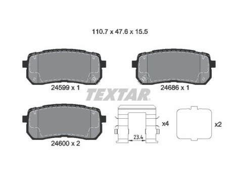 Brake Pad Set, disc brake 2459904 Textar