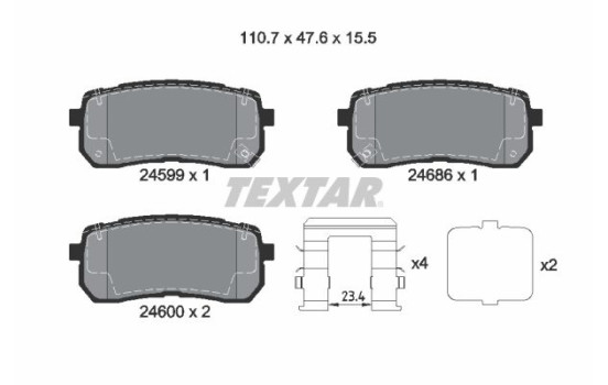 Brake Pad Set, disc brake 2459904 Textar