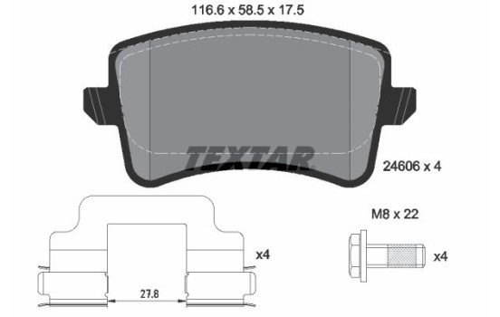 Brake Pad Set, disc brake 2460601 Textar, Image 2