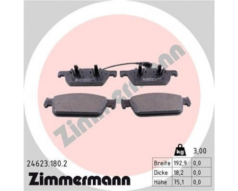 Brake Pad Set, disc brake 24623.180.2 Zimmermann, Image 2