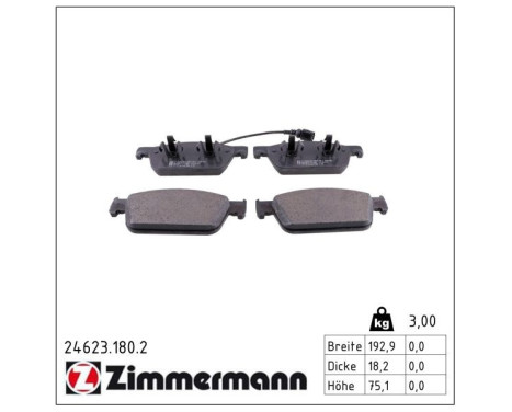 Brake Pad Set, disc brake 24623.180.2 Zimmermann, Image 2