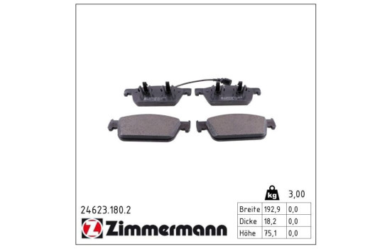 Brake Pad Set, disc brake 24623.180.2 Zimmermann, Image 2