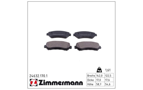 Brake Pad Set, disc brake 24632.170.1 Zimmermann, Image 2