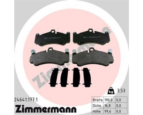 Brake Pad Set, disc brake 24641.177.1 Zimmermann, Image 2