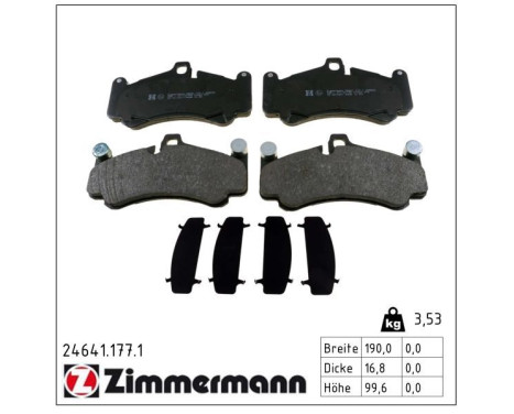 Brake Pad Set, disc brake 24641.177.1 Zimmermann, Image 2