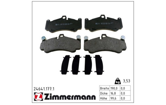 Brake Pad Set, disc brake 24641.177.1 Zimmermann, Image 2