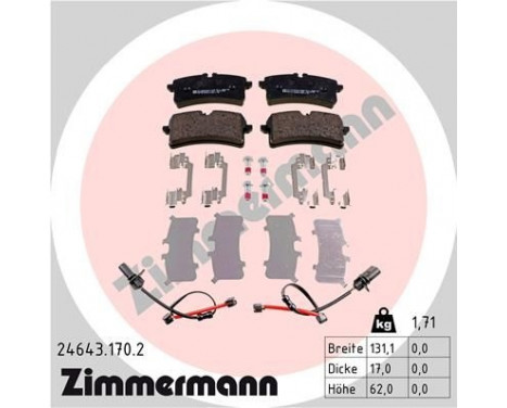 Brake Pad Set, disc brake 24643.170.2 Zimmermann, Image 2