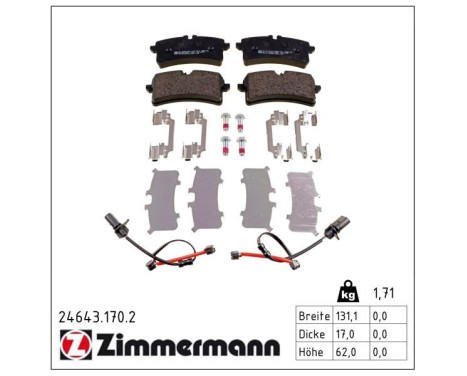 Brake Pad Set, disc brake 24643.170.2 Zimmermann, Image 2