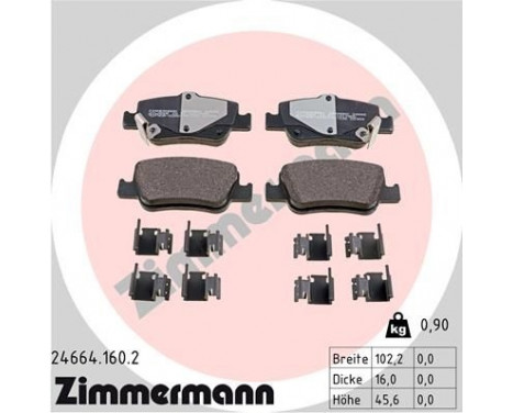 Brake Pad Set, disc brake 24664.160.2 Zimmermann, Image 2