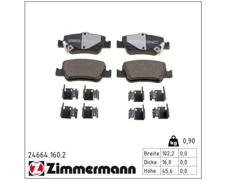 Brake Pad Set, disc brake 24664.160.2 Zimmermann, Image 2
