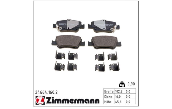 Brake Pad Set, disc brake 24664.160.2 Zimmermann, Image 2