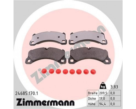 Brake Pad Set, disc brake 24685.170.1 Zimmermann, Image 2