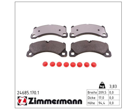 Brake Pad Set, disc brake 24685.170.1 Zimmermann, Image 2