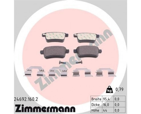 Brake Pad Set, disc brake 24692.160.2 Zimmermann, Image 2