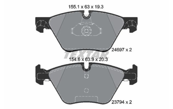 Brake Pad Set, disc brake 2469701 Textar