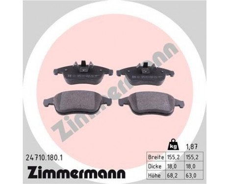 Brake Pad Set, disc brake 24710.180.1 Zimmermann, Image 2