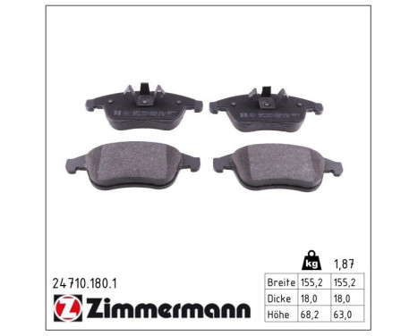 Brake Pad Set, disc brake 24710.180.1 Zimmermann, Image 2