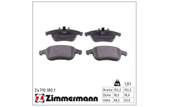 Brake Pad Set, disc brake 24710.180.1 Zimmermann, Image 2