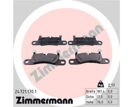 Brake Pad Set, disc brake 24721.170.1 Zimmermann, Image 2