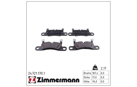 Brake Pad Set, disc brake 24721.170.1 Zimmermann, Image 2