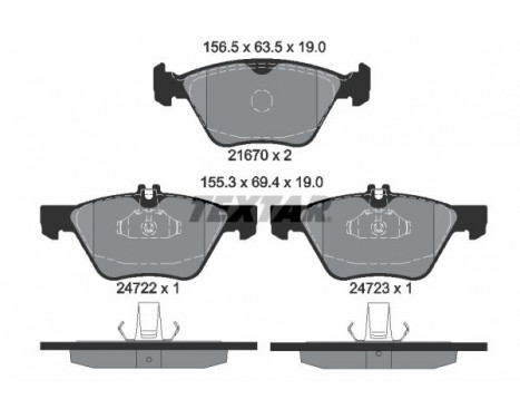 Brake Pad Set, disc brake 2472201 Textar, Image 2