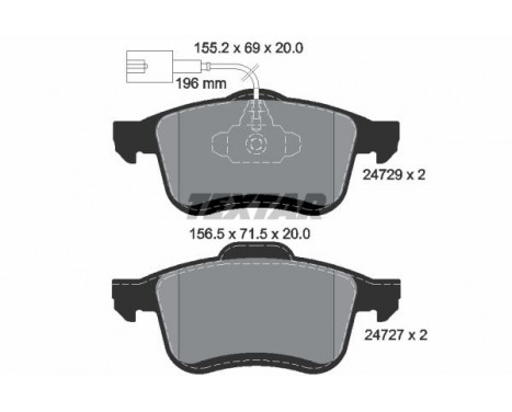 Brake Pad Set, disc brake 2472901 Textar