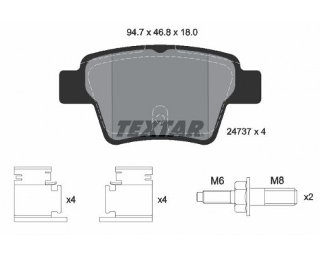 Brake Pad Set, disc brake 2473701 Textar, Image 2