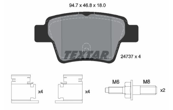 Brake Pad Set, disc brake 2473701 Textar, Image 2
