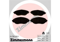Brake Pad Set, disc brake 24738.200.1 Zimmermann