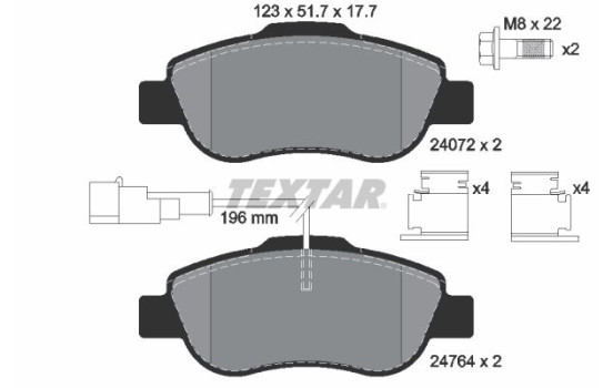 Brake Pad Set, disc brake 2476401 Textar