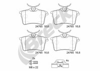 Brake pad set, disc brake 24765 00 704 00 Breck