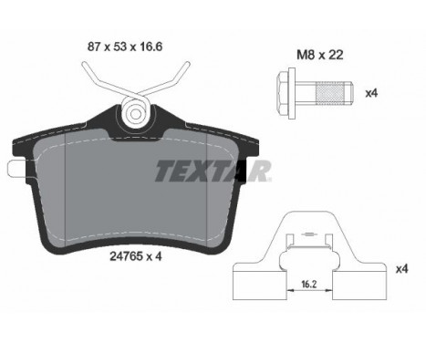 Brake Pad Set, disc brake 2476501 Textar