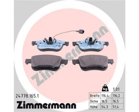 Brake Pad Set, disc brake 24778.165.1 Zimmermann, Image 2