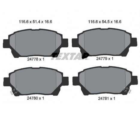 Brake Pad Set, disc brake 2477801 Textar