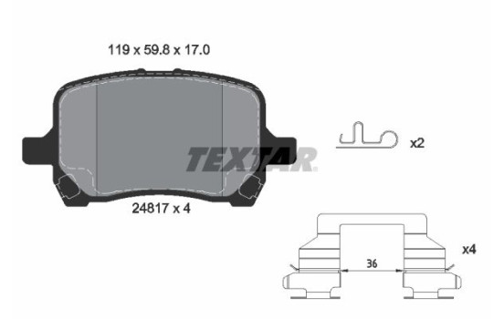 Brake Pad Set, disc brake 2481701 Textar