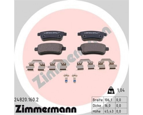 Brake Pad Set, disc brake 24820.160.2 Zimmermann, Image 2