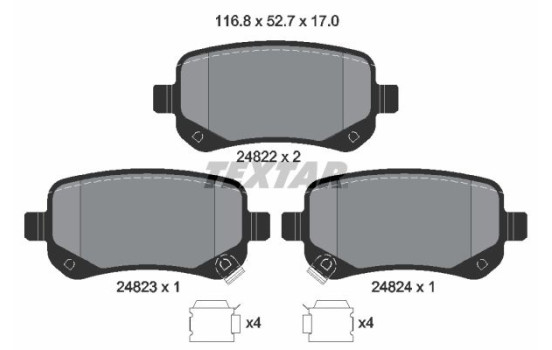 Brake Pad Set, disc brake 2482201 Textar