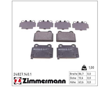Brake Pad Set, disc brake 24827.140.1 Zimmermann, Image 2