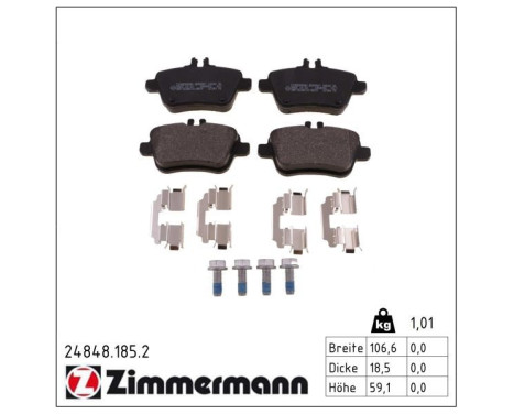 Brake Pad Set, disc brake 24848.185.2 Zimmermann, Image 2