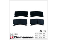 Brake Pad Set, disc brake 24851.155.1 Zimmermann